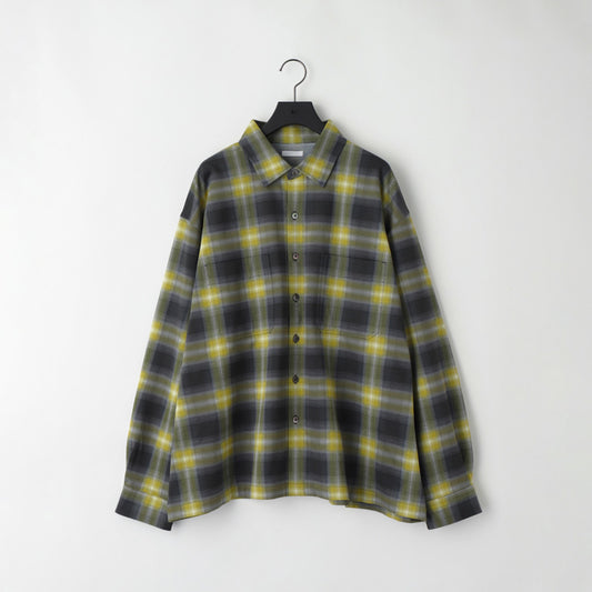 KANEMASA PHIL / 28G Ombre Check Balise Shirt (Charcoal Yellow)