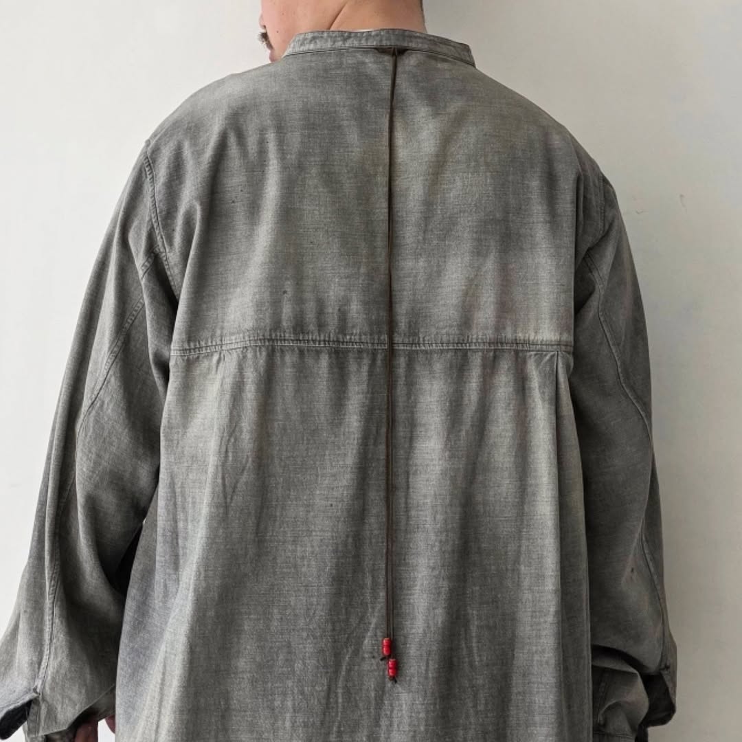 ANCELLM / Chambray Long Shirt Dress (Black)