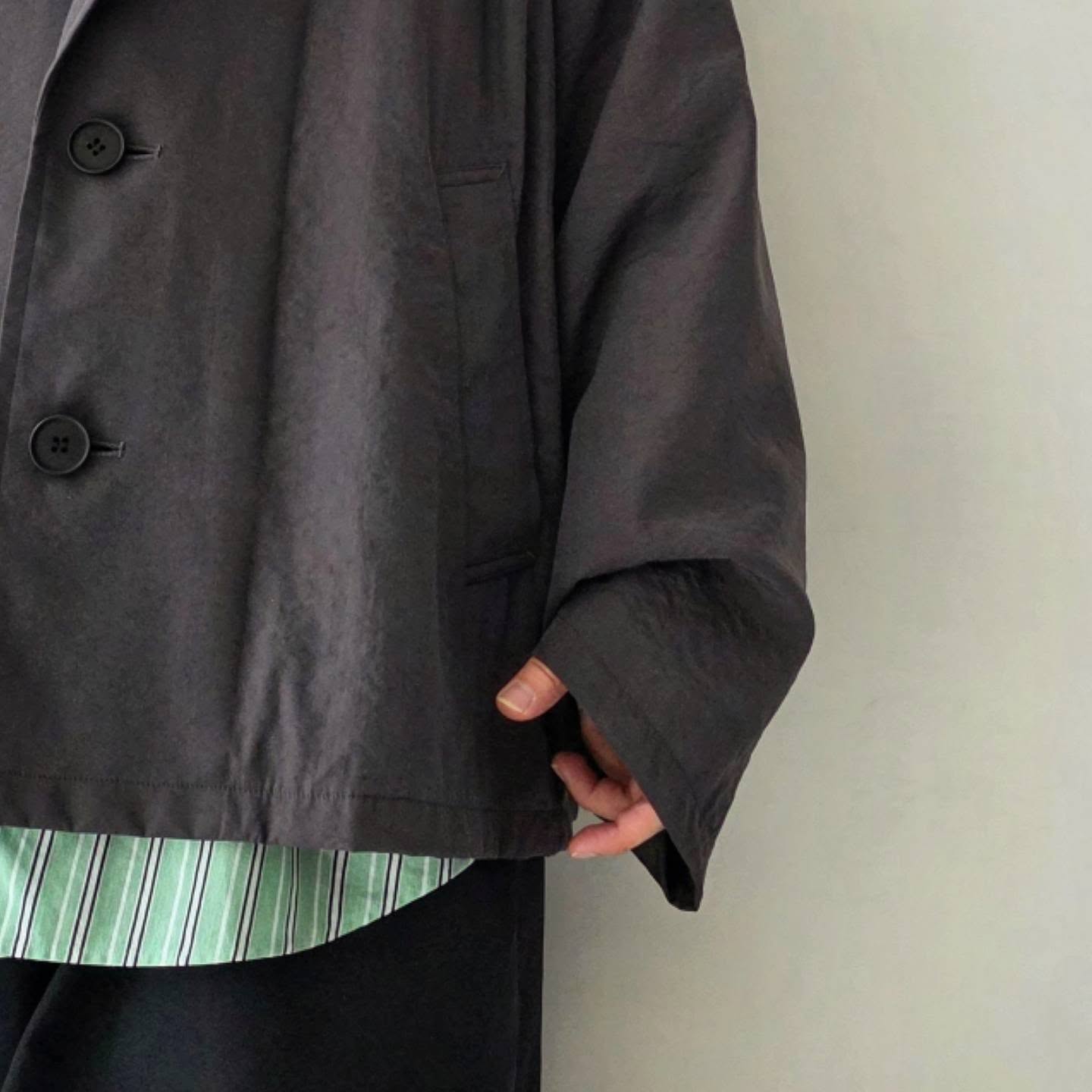 BLANC YM / Salt Shrink Cupro Jkt (Brown)