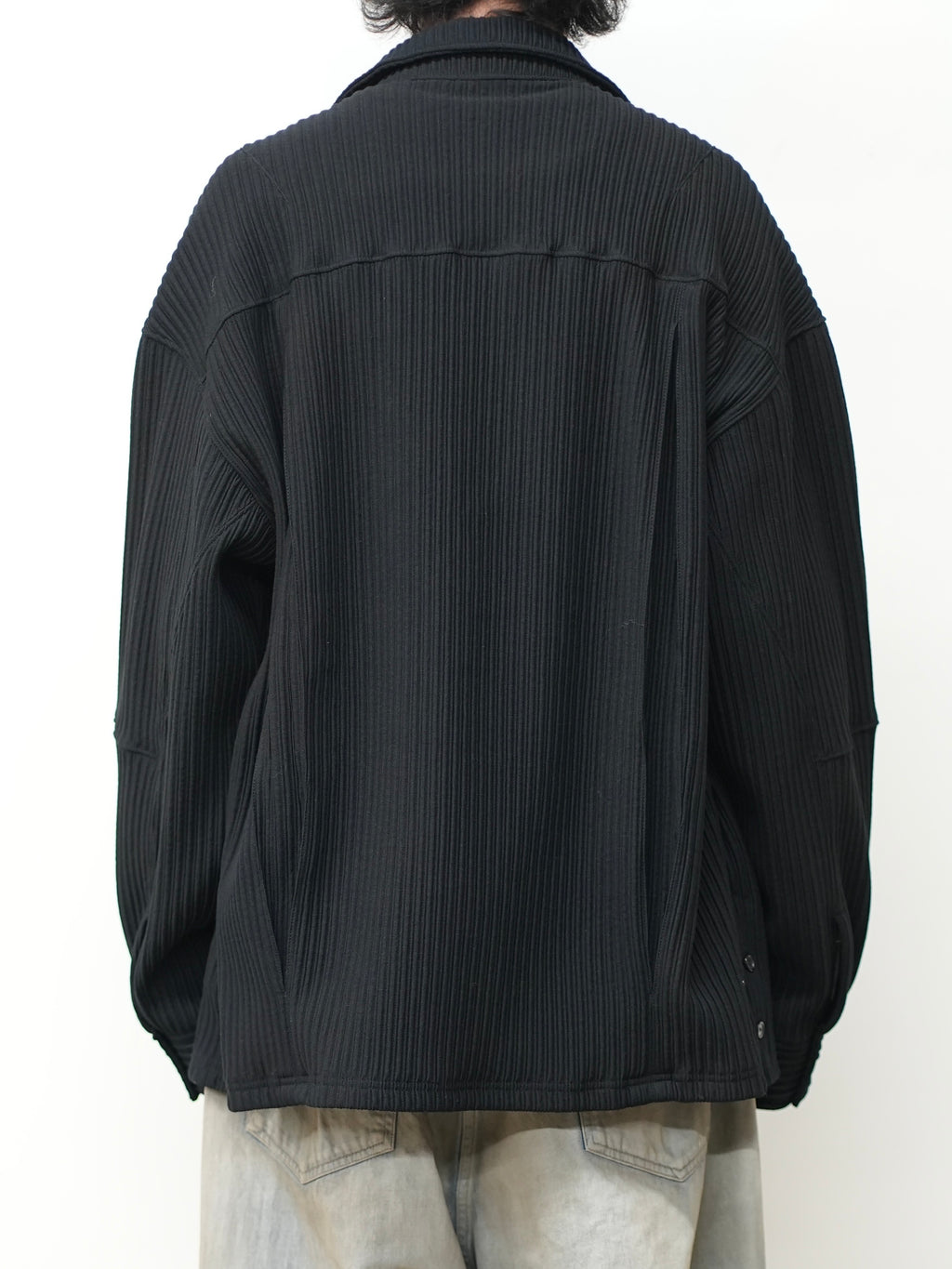 ANCELLM / Wrinkled Stripe Shirt (Black)