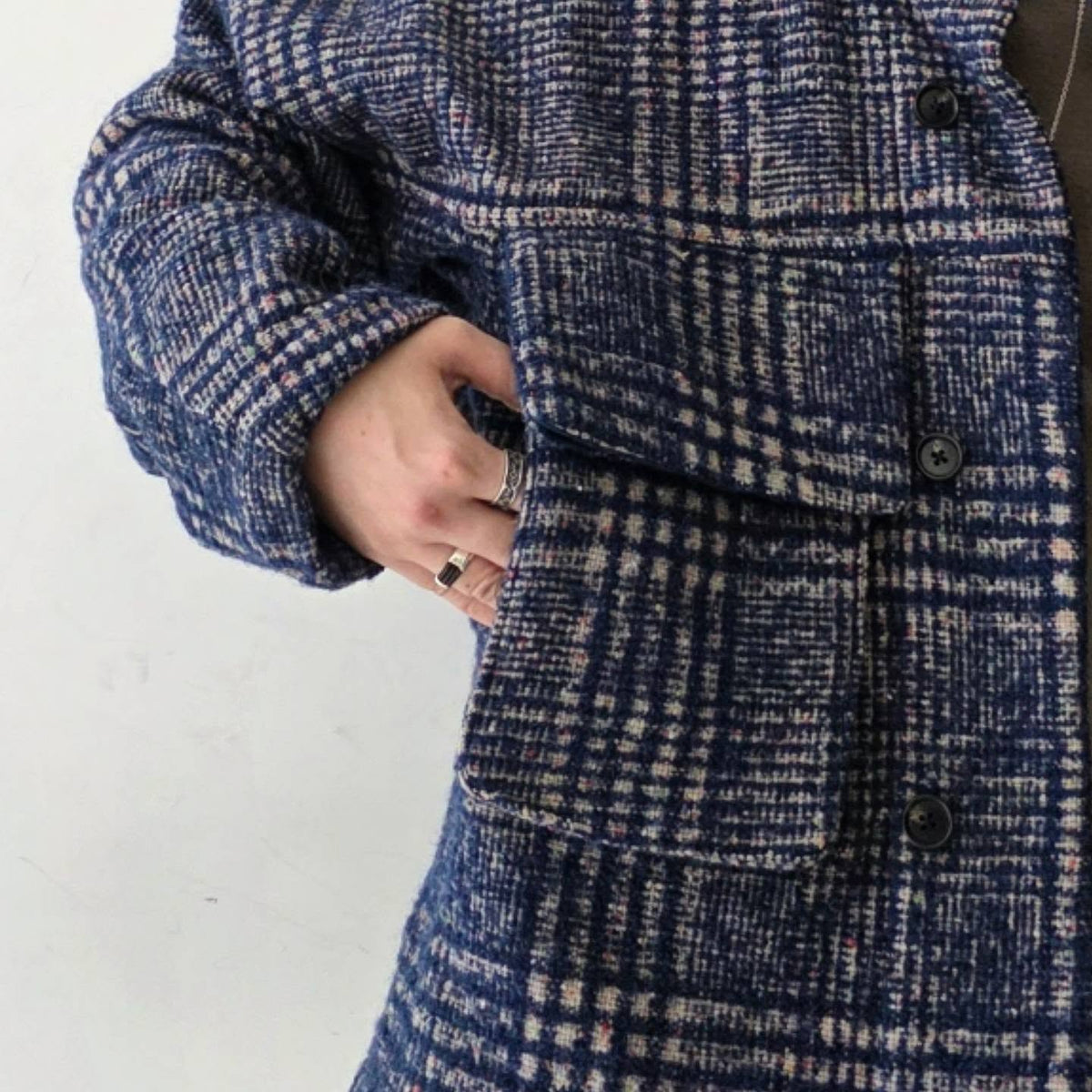GANDER / Wool Peveril Jacket (Blue Check)