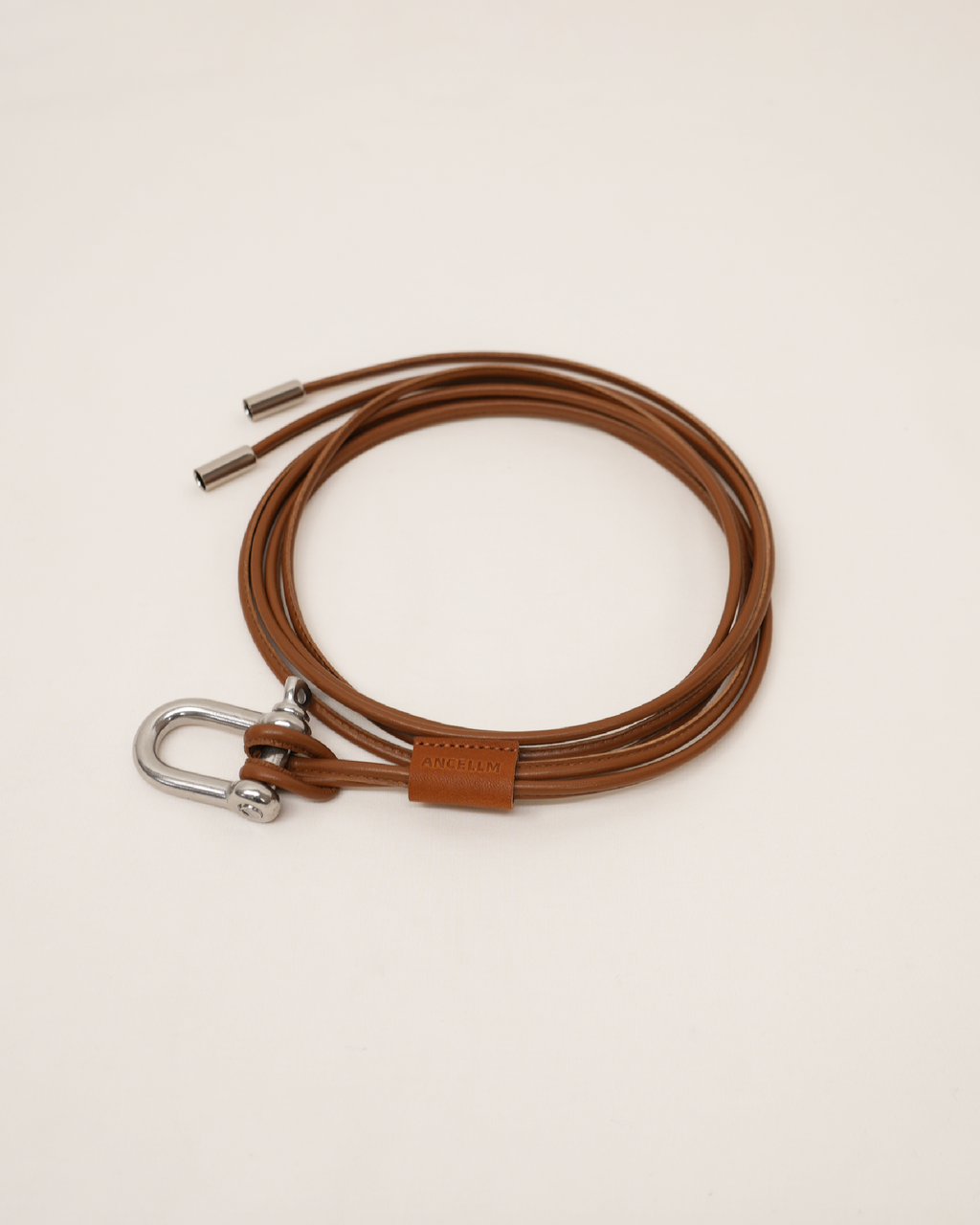 ANCELLM / Leather Rope Belt (Brown)
