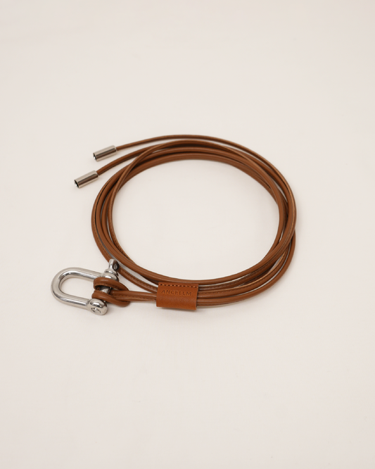 ANCELLM / Leather Rope Belt (Brown)