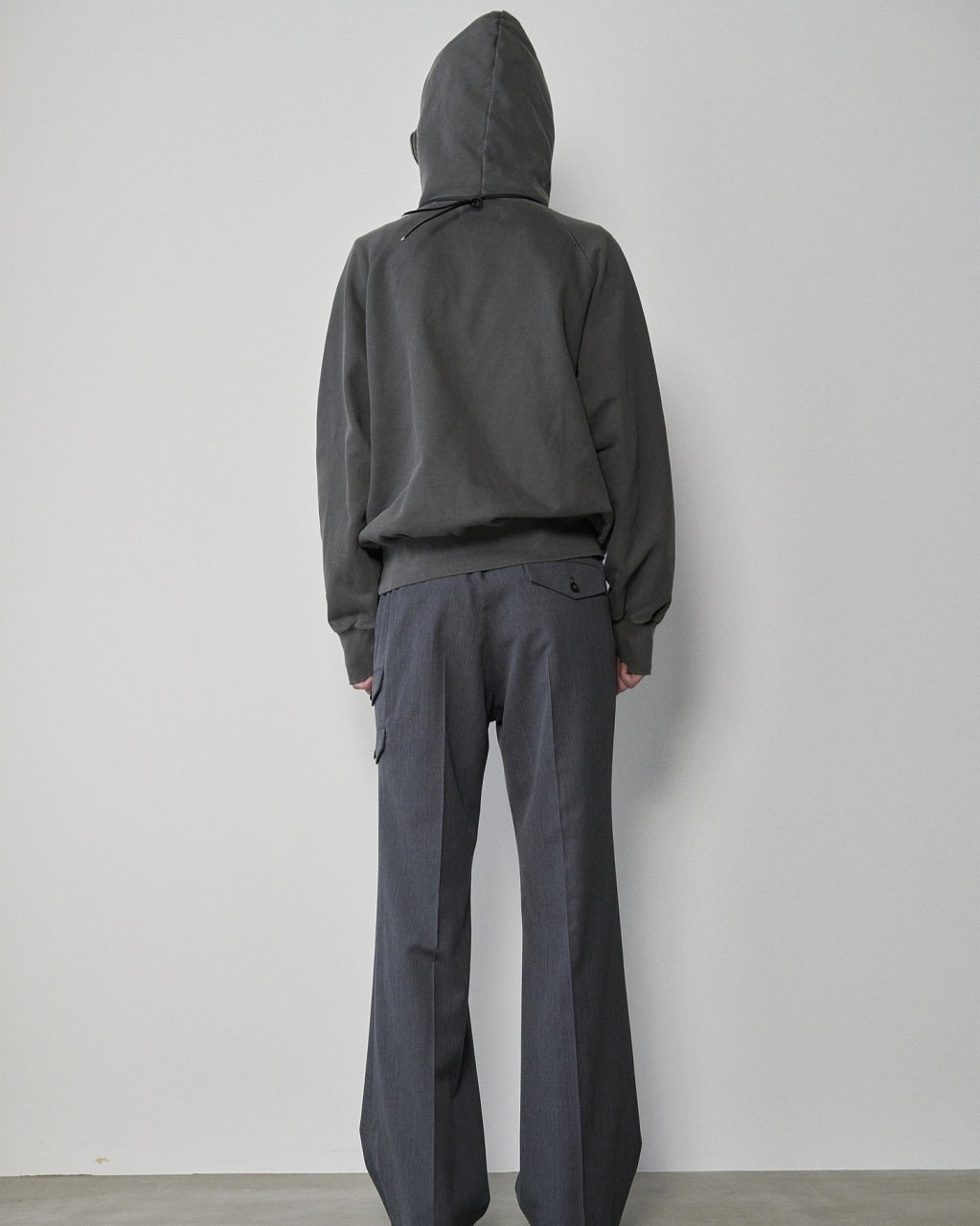 RICH I / Processed Half-Zip Sweat Hoodie (Gray)