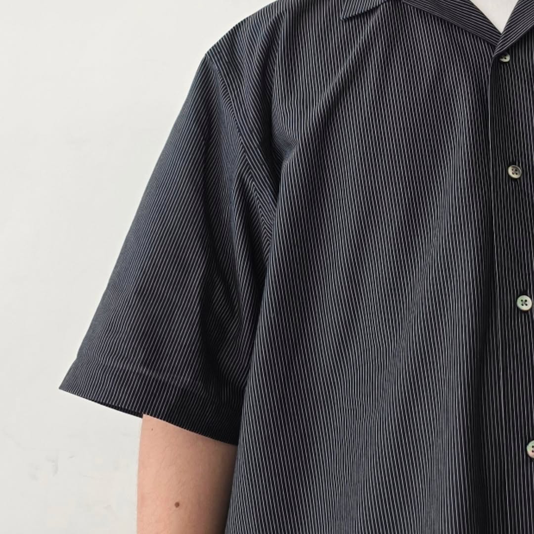 KANEMASA PHIL / 46G Stripe Ether Shirt (Black)