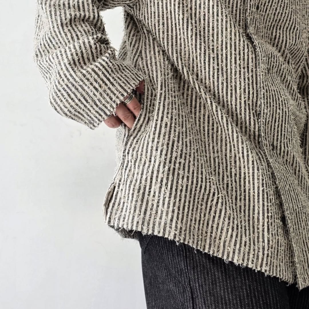 SABY / Sleeping Shirts - Cotton Linen FAB x Needle Work (Stripe)