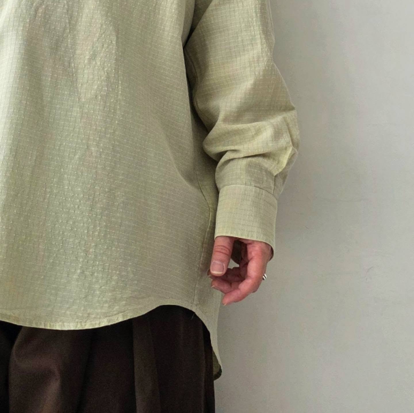 NOMAT / Skipper Shirt Silk Cotton Ripstop (Mistgreen)