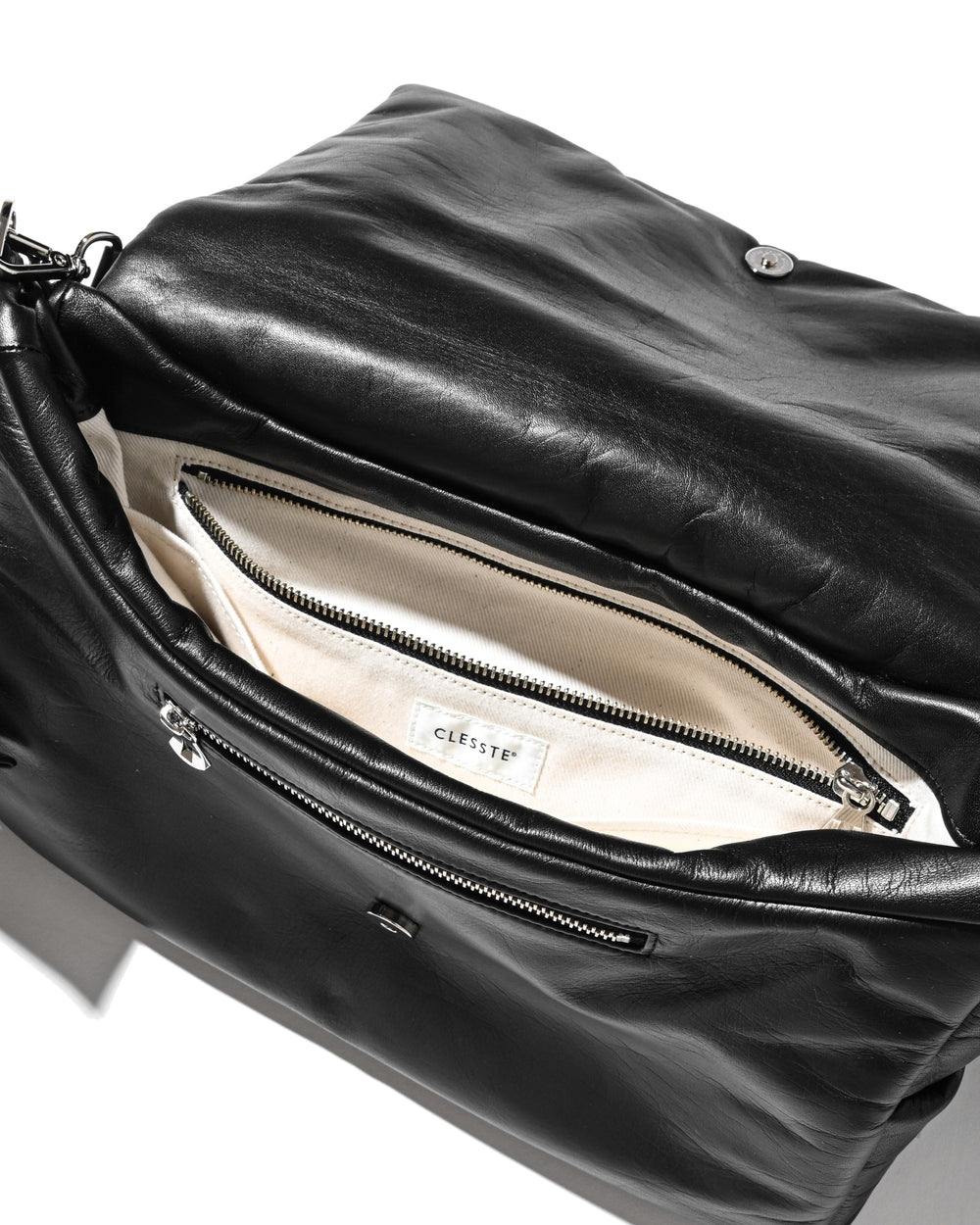CLESSTE / Leather Padded Flap Holiday Bag
