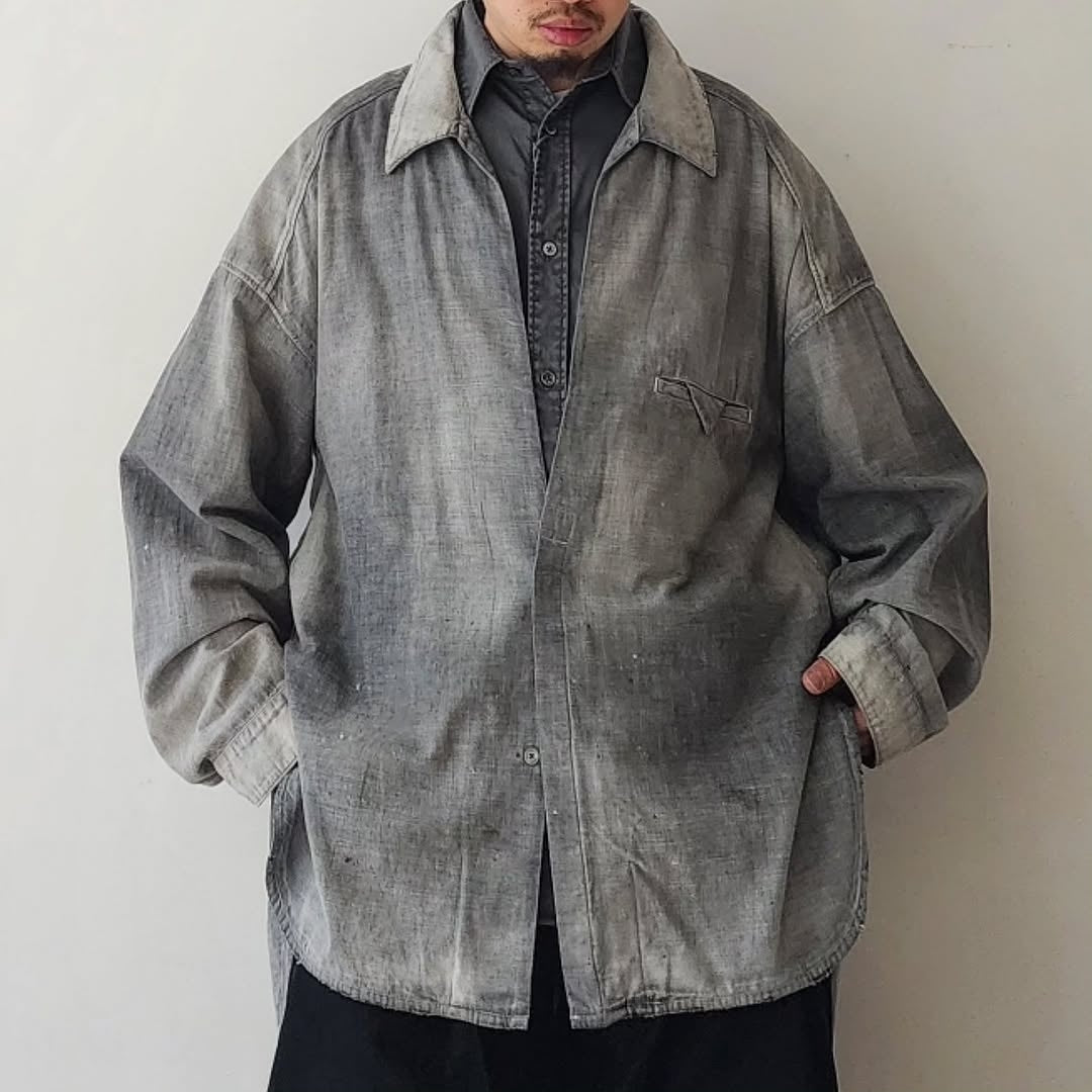 ANCELLM / Aging Chambray Long Shirt