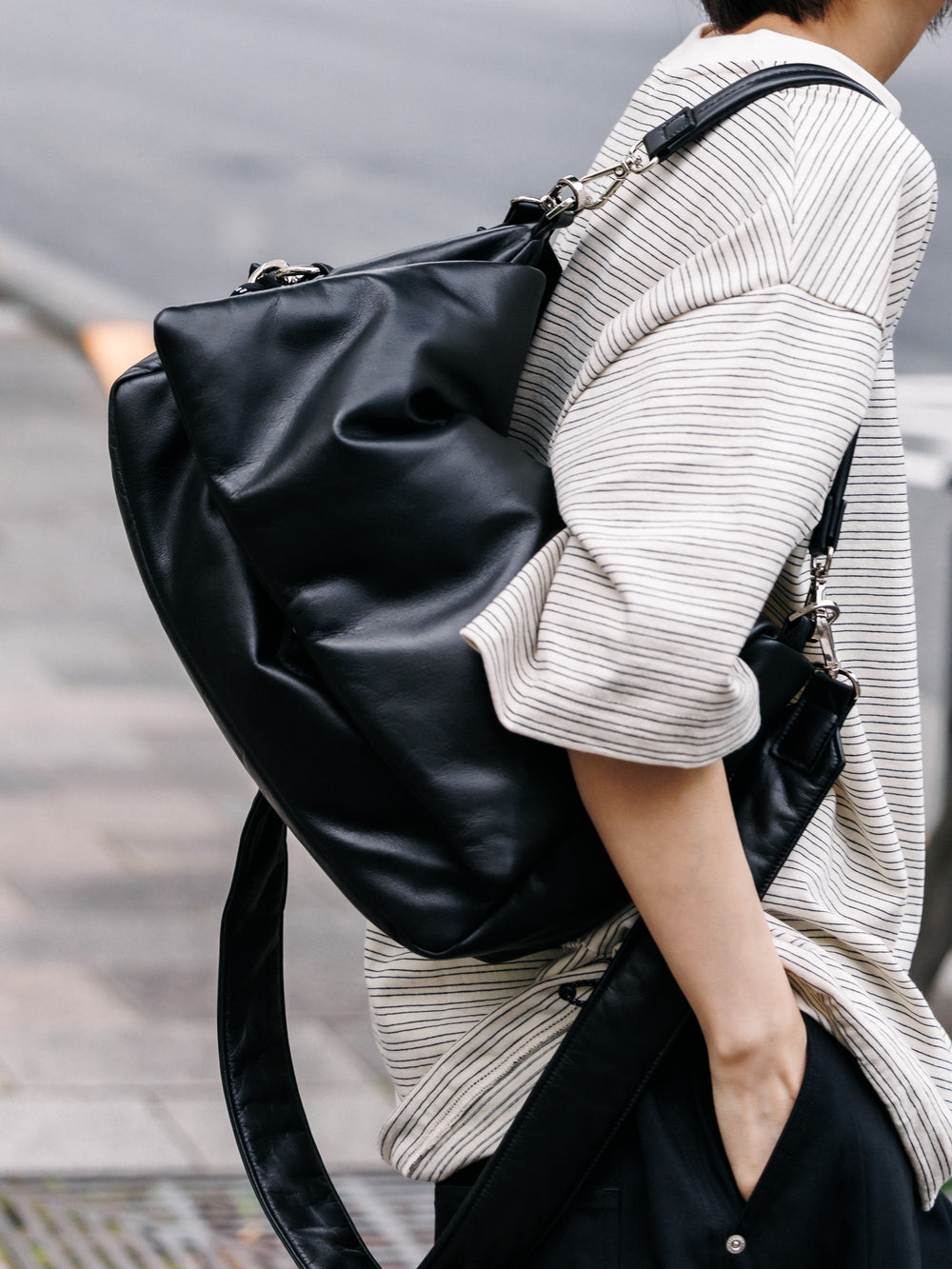 CLESSTE / Leather Padded Flap Holiday Bag