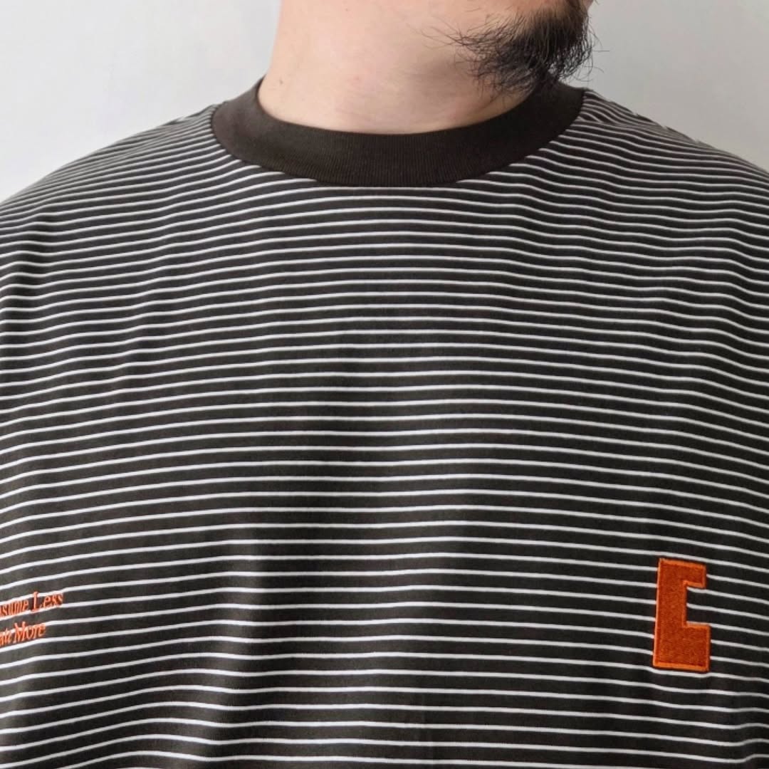 CLESSTE / 'C x Concept' Striped L/S T-Shirt With Drawstrings (Brown x White)