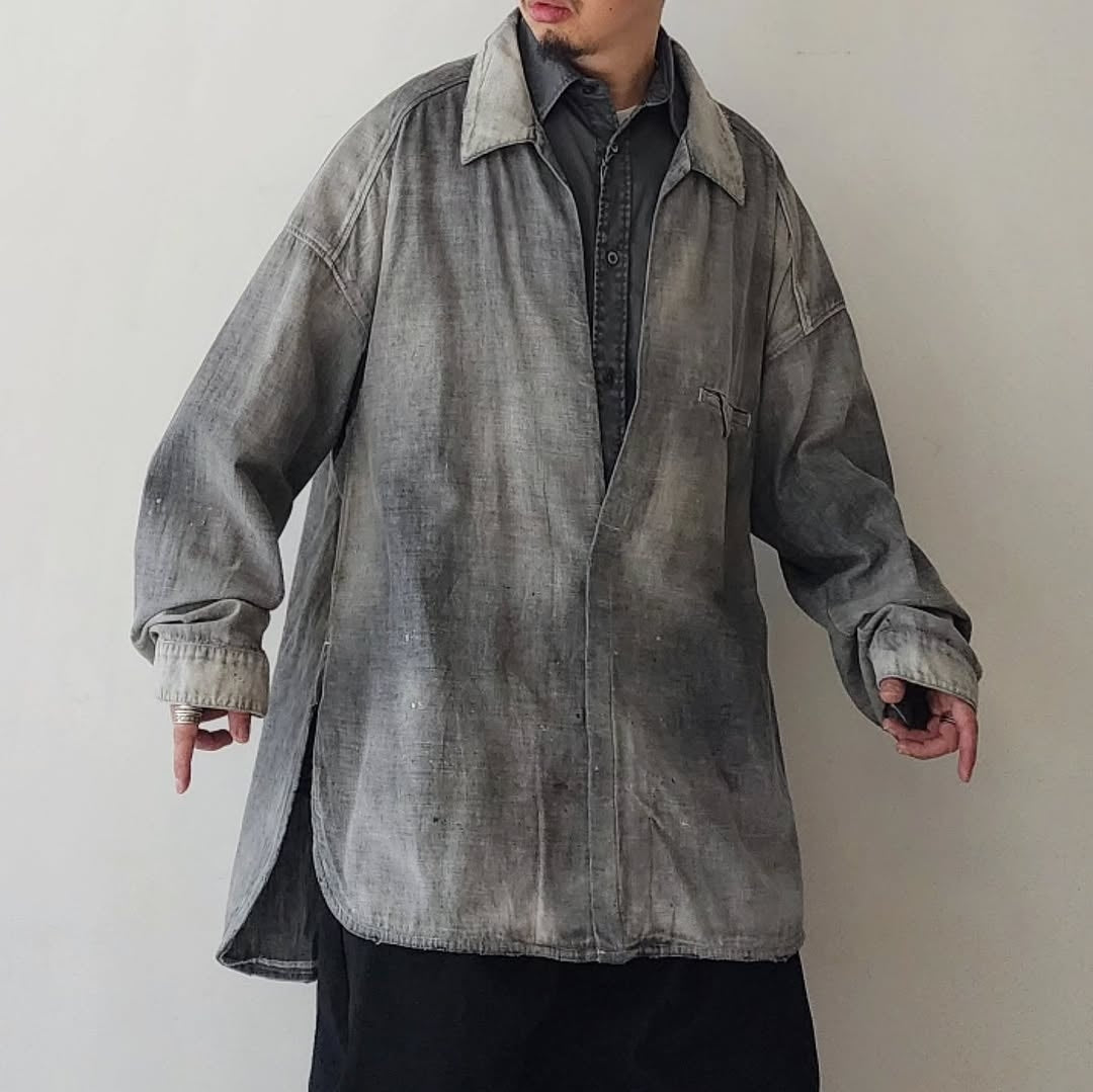 ANCELLM / Aging Chambray Long Shirt