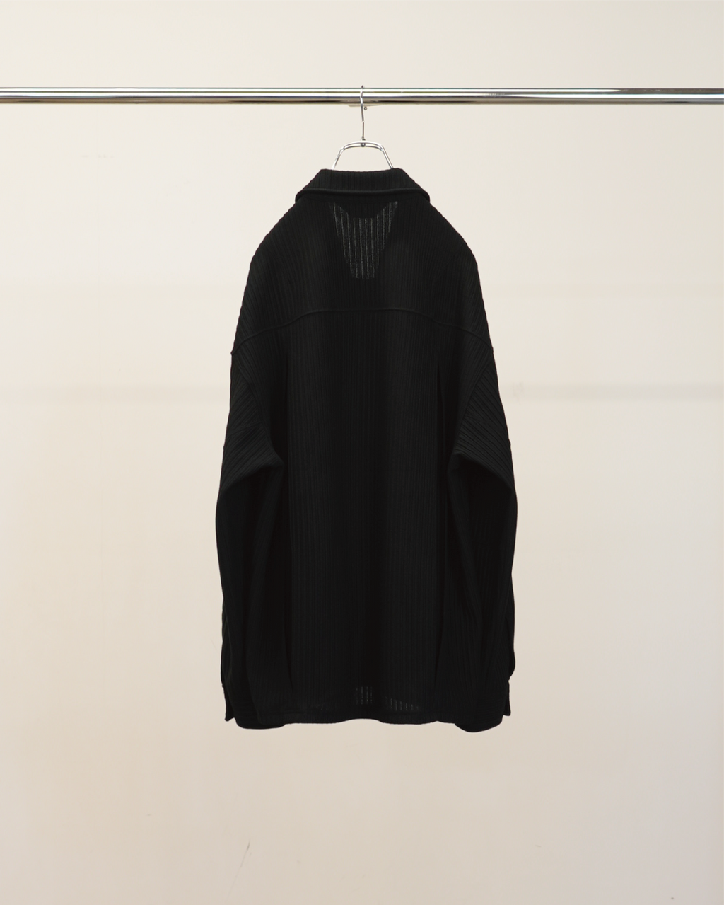 ANCELLM / Wrinkled Stripe Shirt (Black)