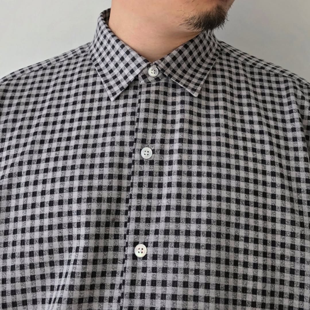 KANEMASA PHIL / 36g Atmosphere Check Shirt (Davos White)