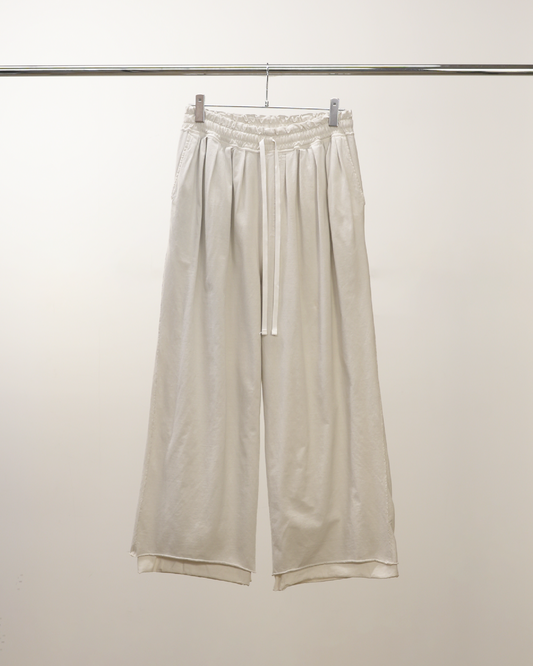 ANCELLM / Drape Wide Easy Cut Slacks (White)