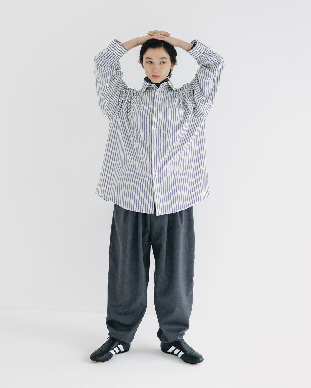 CLESSTE / 46G Knit Everyday L/S Shirt (White Stripe)