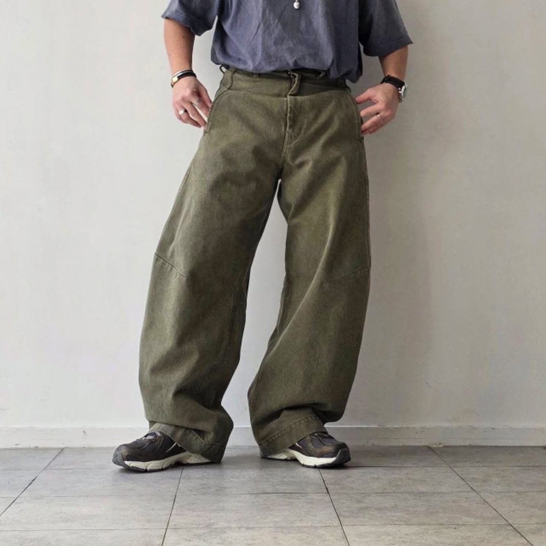 NOMAT / Curve Denim Jeans (Olive Green）