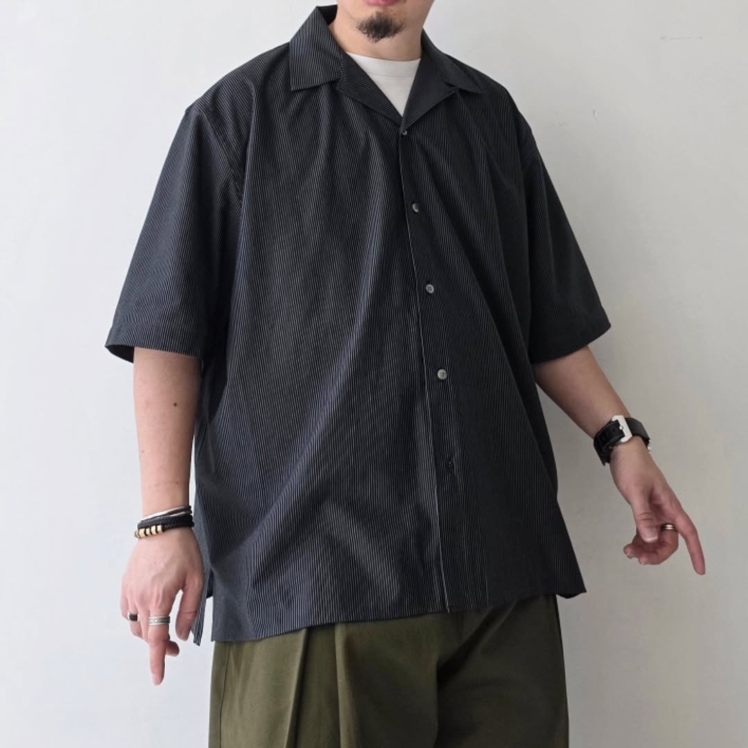 KANEMASA PHIL / 46G Stripe Ether Shirt (Black)