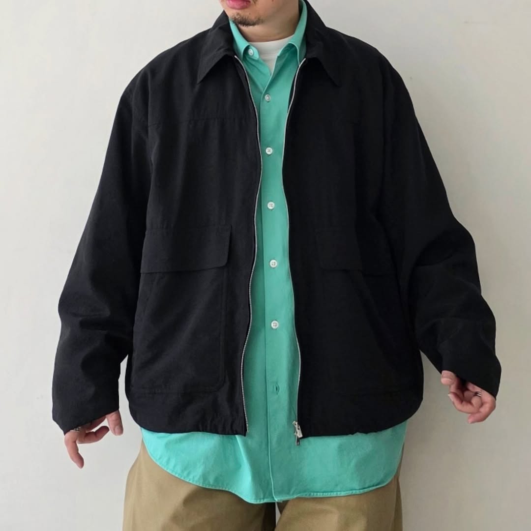 BLANC YM / Salt Shrink Cupro Work Jkt (Black)