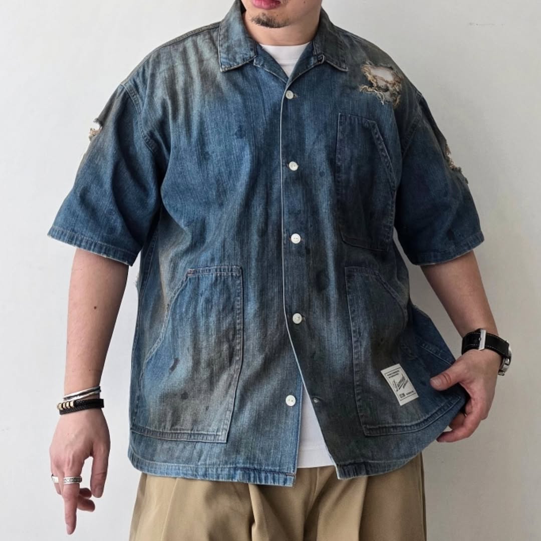 DISCOVERED / Short Sleeve Denim Shirts (Indigo)