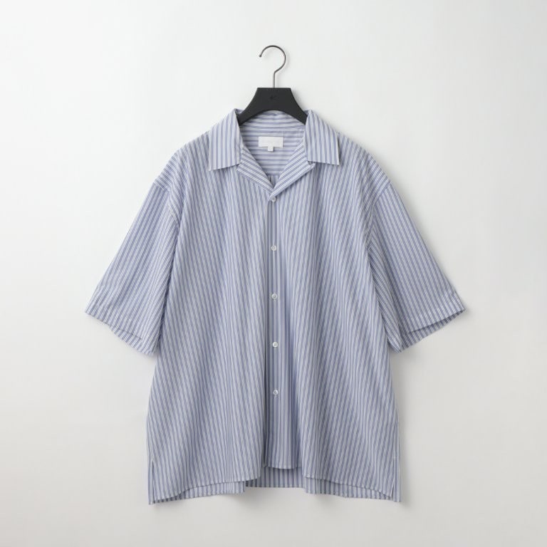 KANEMASA PHIL / 46G Stripe Ether Shirt (Sax Black)