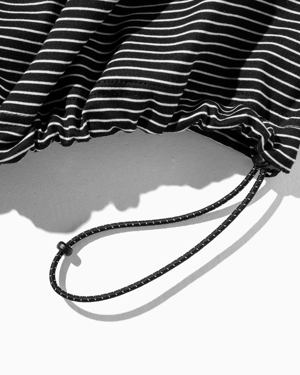CLESSTE / 'C' Striped Massive T-Shirt With Drawstrings (Black x White)