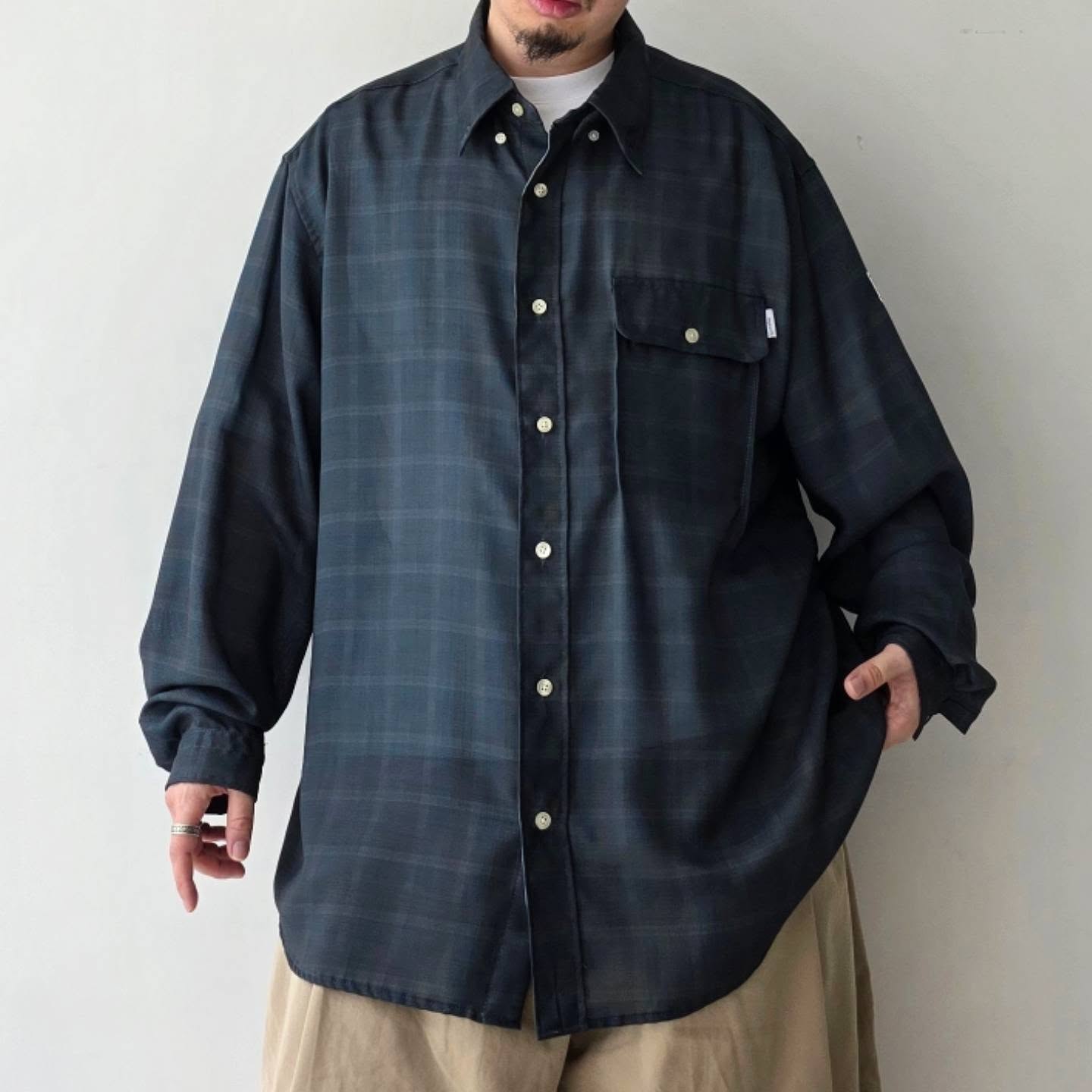 ELEPHANT TRIBAL FABRICS / On The Way Check Shirt (Mid Night)
