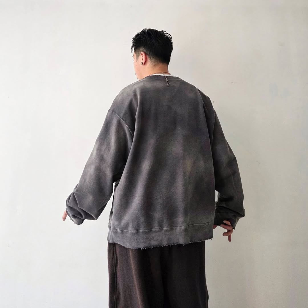 ANCELLM / Unevenness Sweat Shirt (Black)