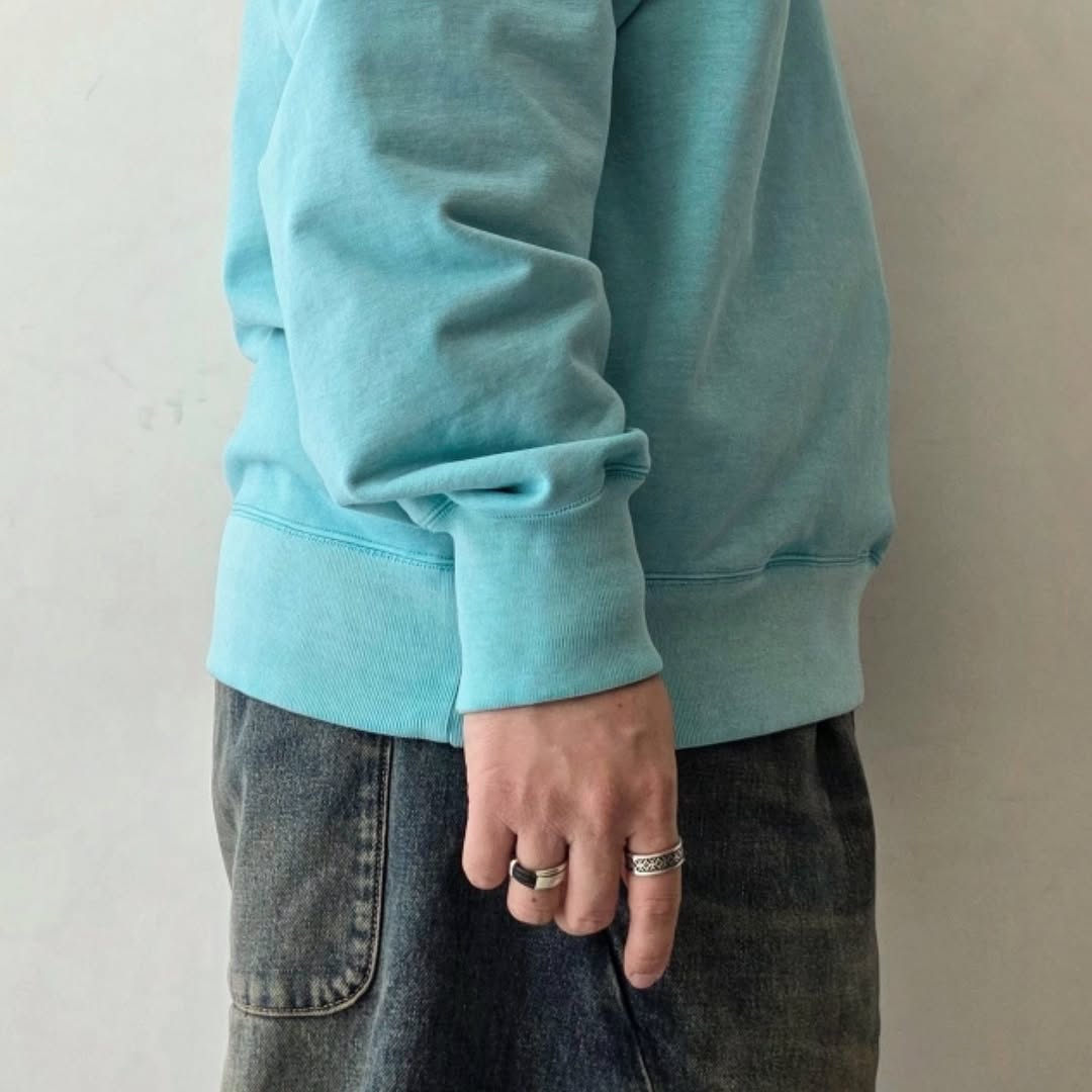 KANEMASA PHIL / 36G Fine Sweat Freedom Sleeve Pullover (Turquoise Pigment)