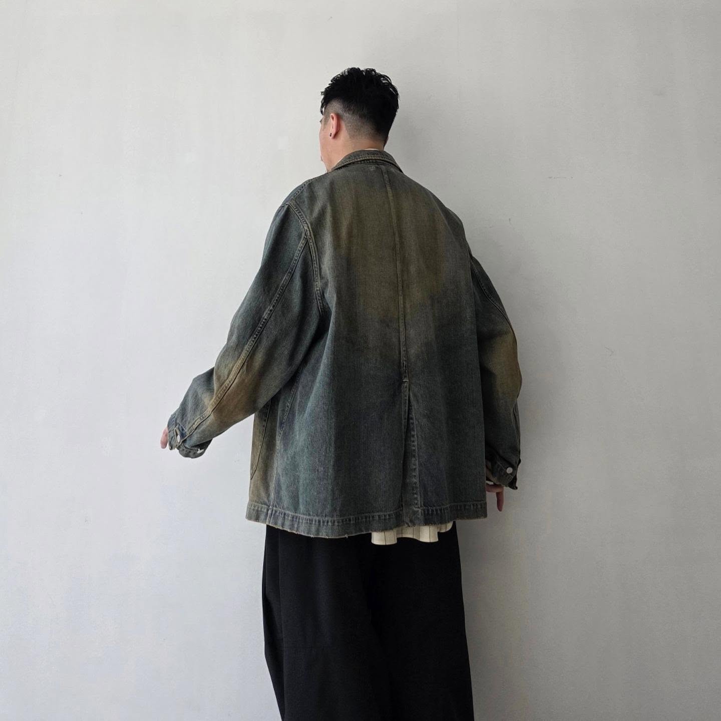 CLESSTE / Vintage Dyed Selvedge Denim City Worker Tailored Jacket (Vintage Beige)
