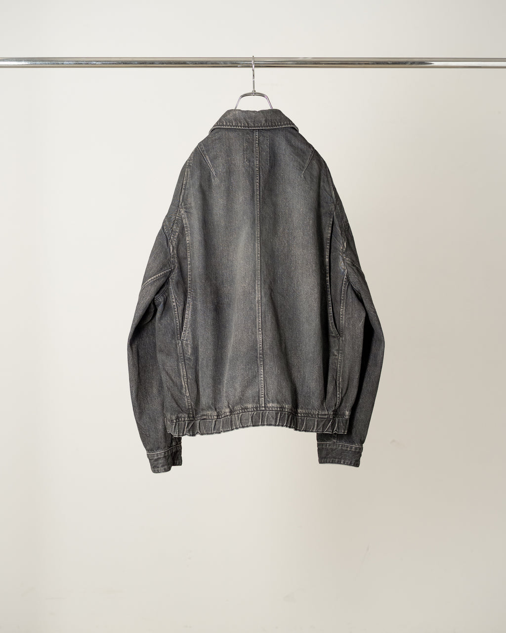ANCELLM / Aging Denim Tuck Jacket (Black)