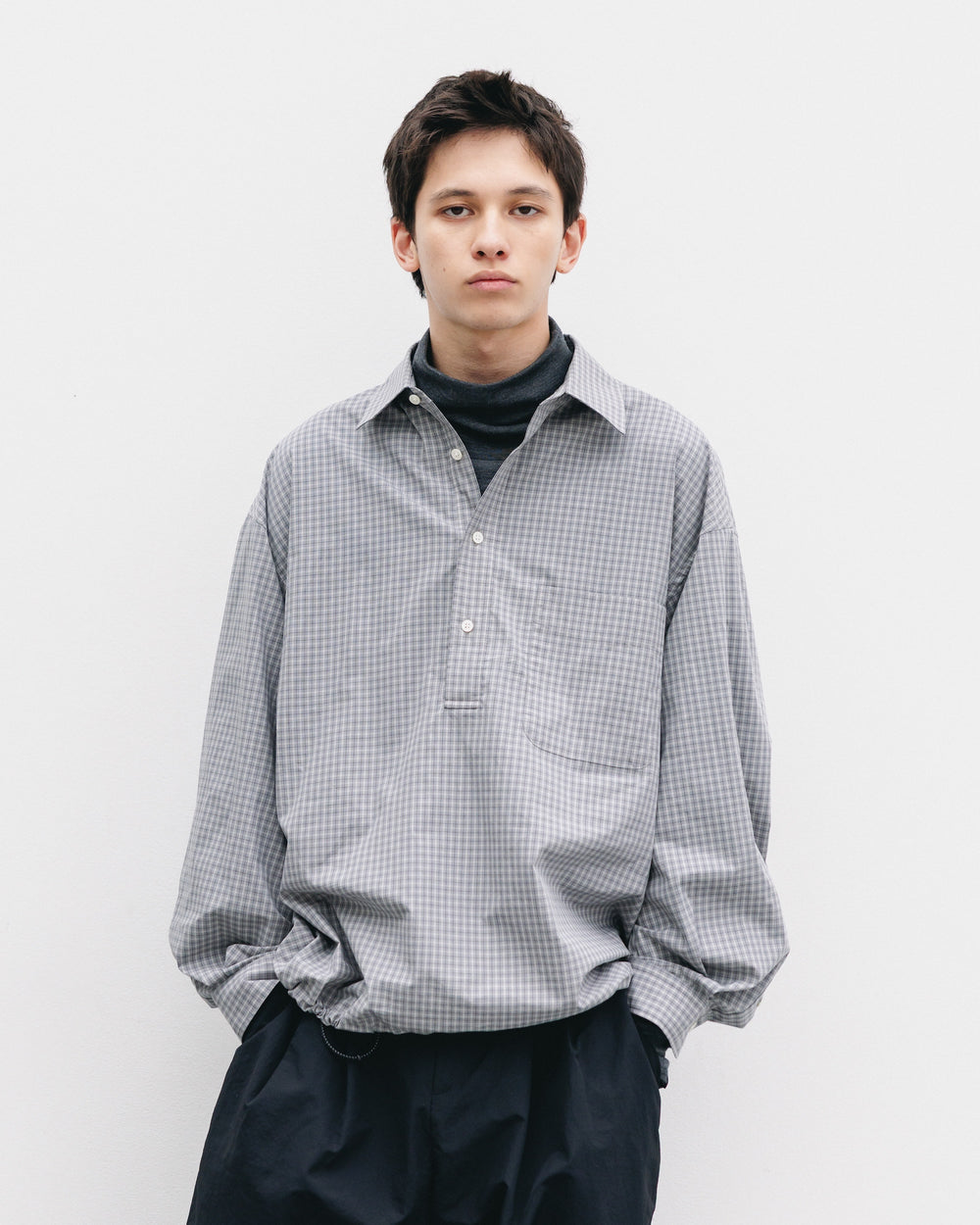 CLESSTE / Mini Plaid L/S Pullover Shirt (Gray)