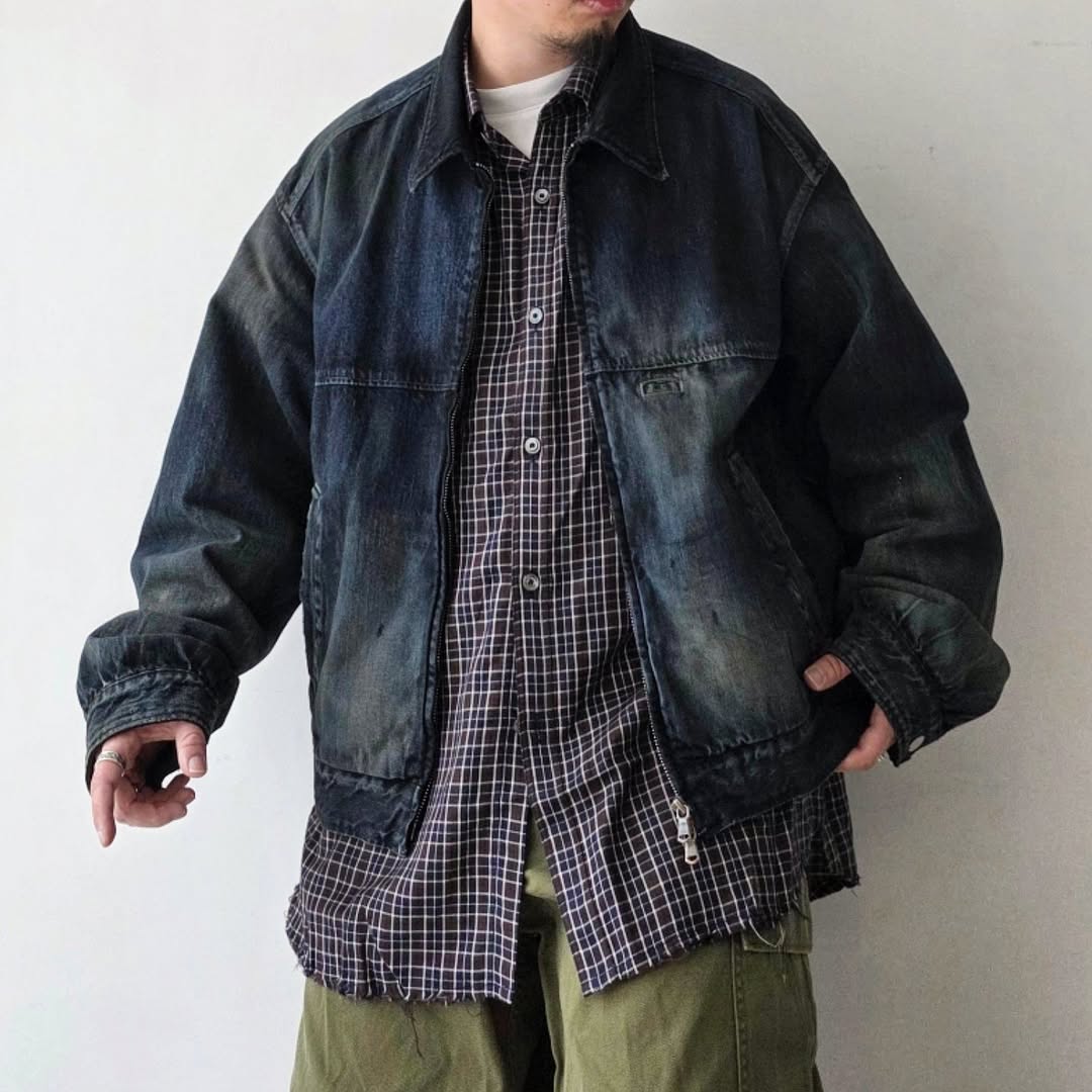 ANCELLM / Denim Zipup Jacket (Black)