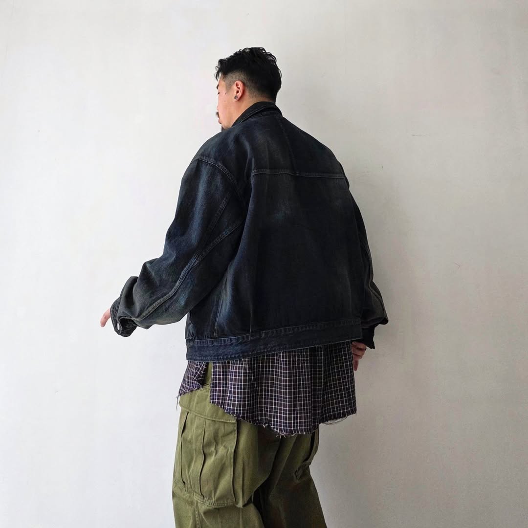ANCELLM / Denim Zipup Jacket (Black)