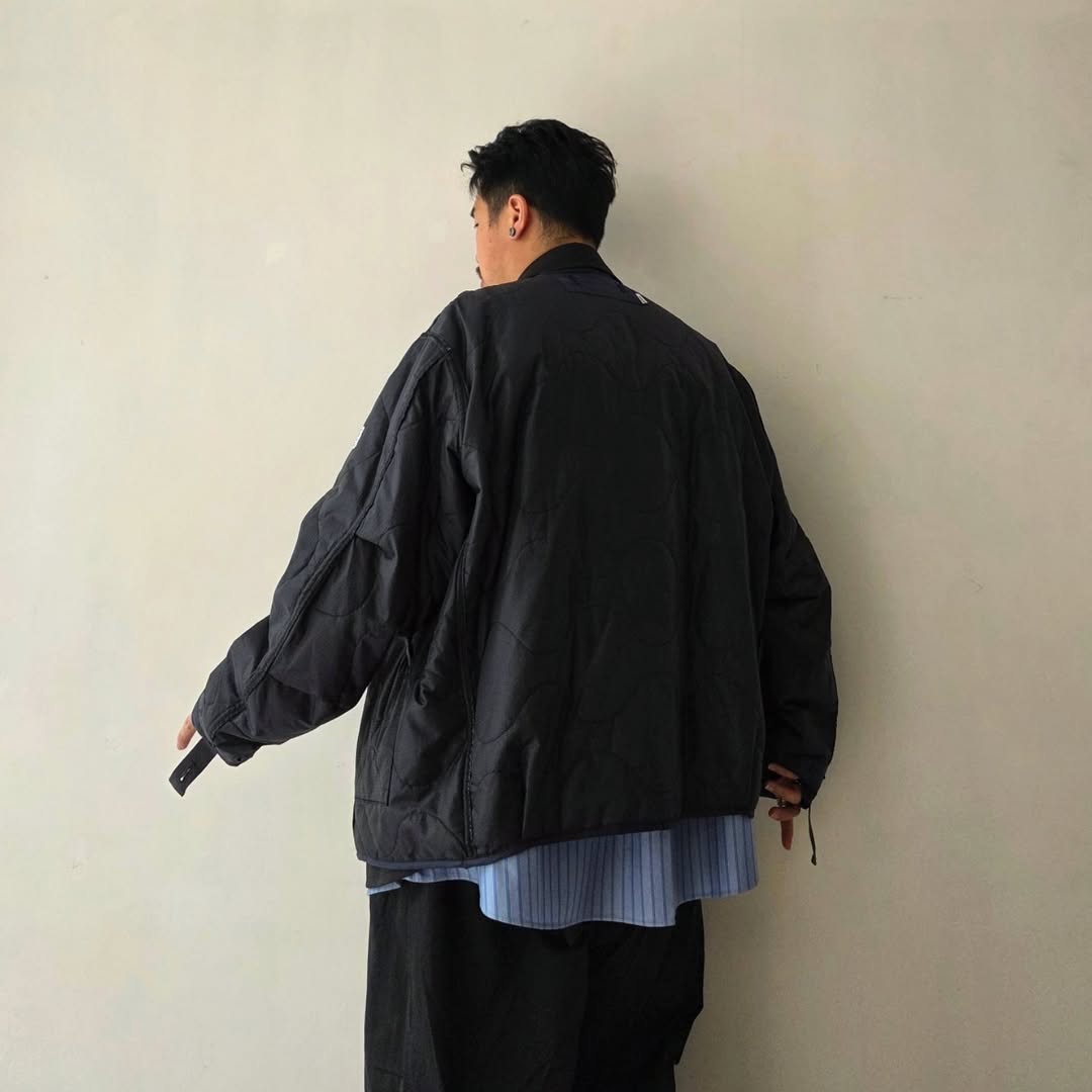 ELEPHANT TRIBAL FABRICS / Hybrid Quilting Liner (Black)