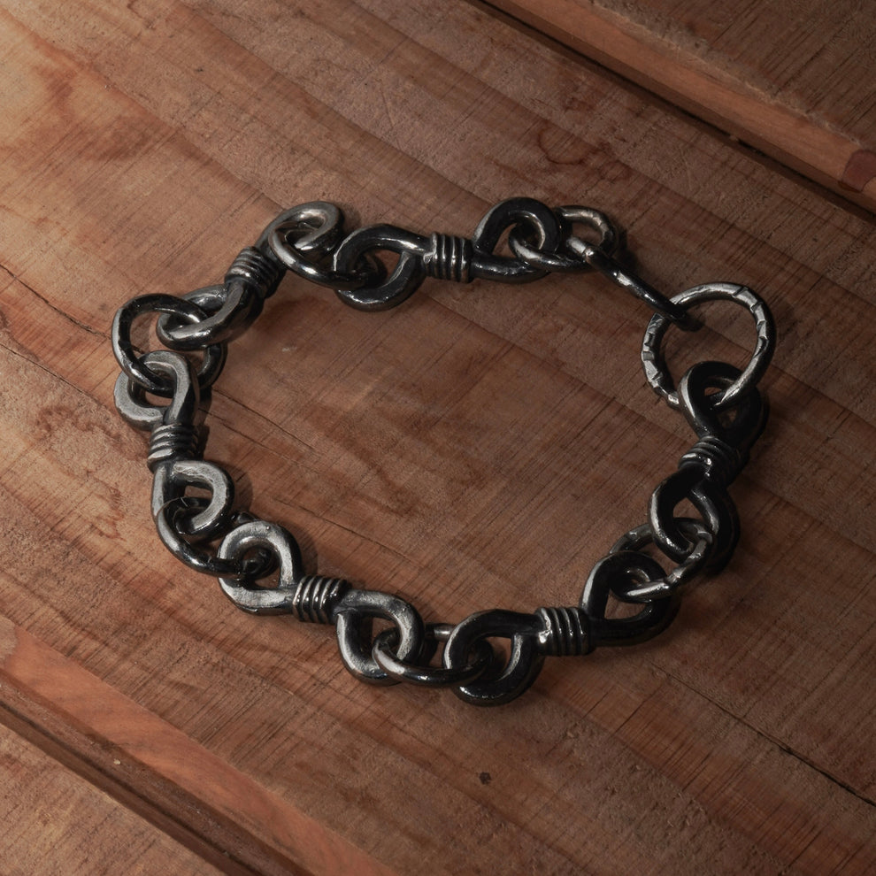 GIFT HAND / 8coil Parts Bracelet - 925 Sterling Silver