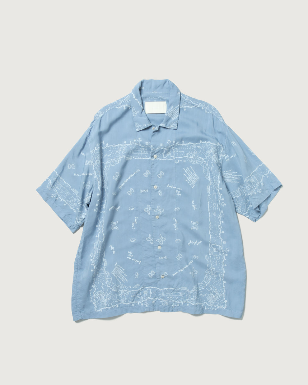 INNAT / Rakugaki Bandana Shirt (Sax Blue)