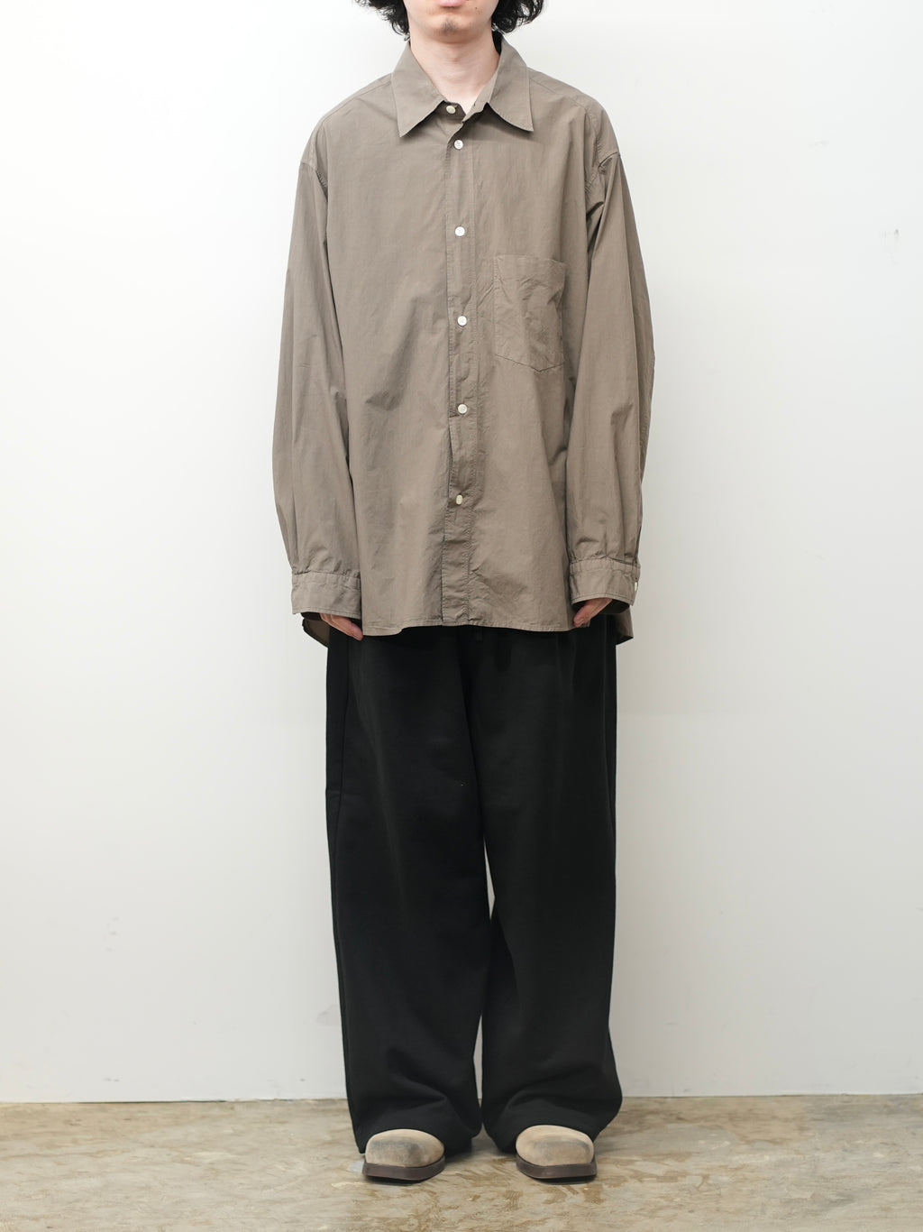 ANCELLM / Shrink Over Shirt (D.Brown)
