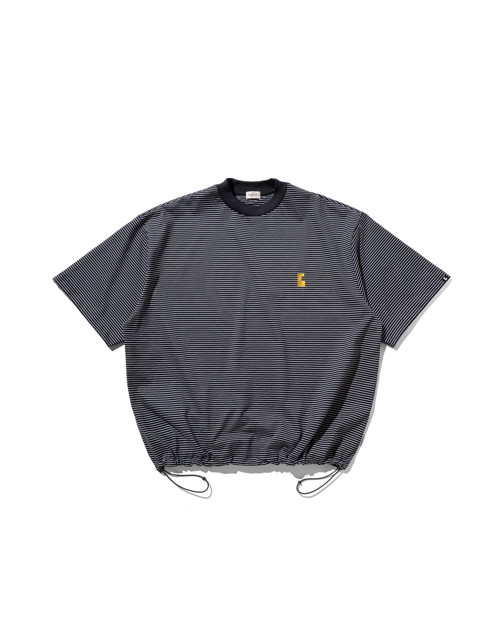 CLESSTE / 'C' Striped Massive T-Shirt With Drawstrings (Navy x White)