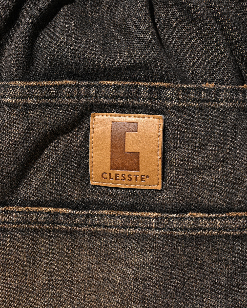 CLESSTE / Vintage Dyed Selvedge Denim Worker Pants  (Vintage Black)