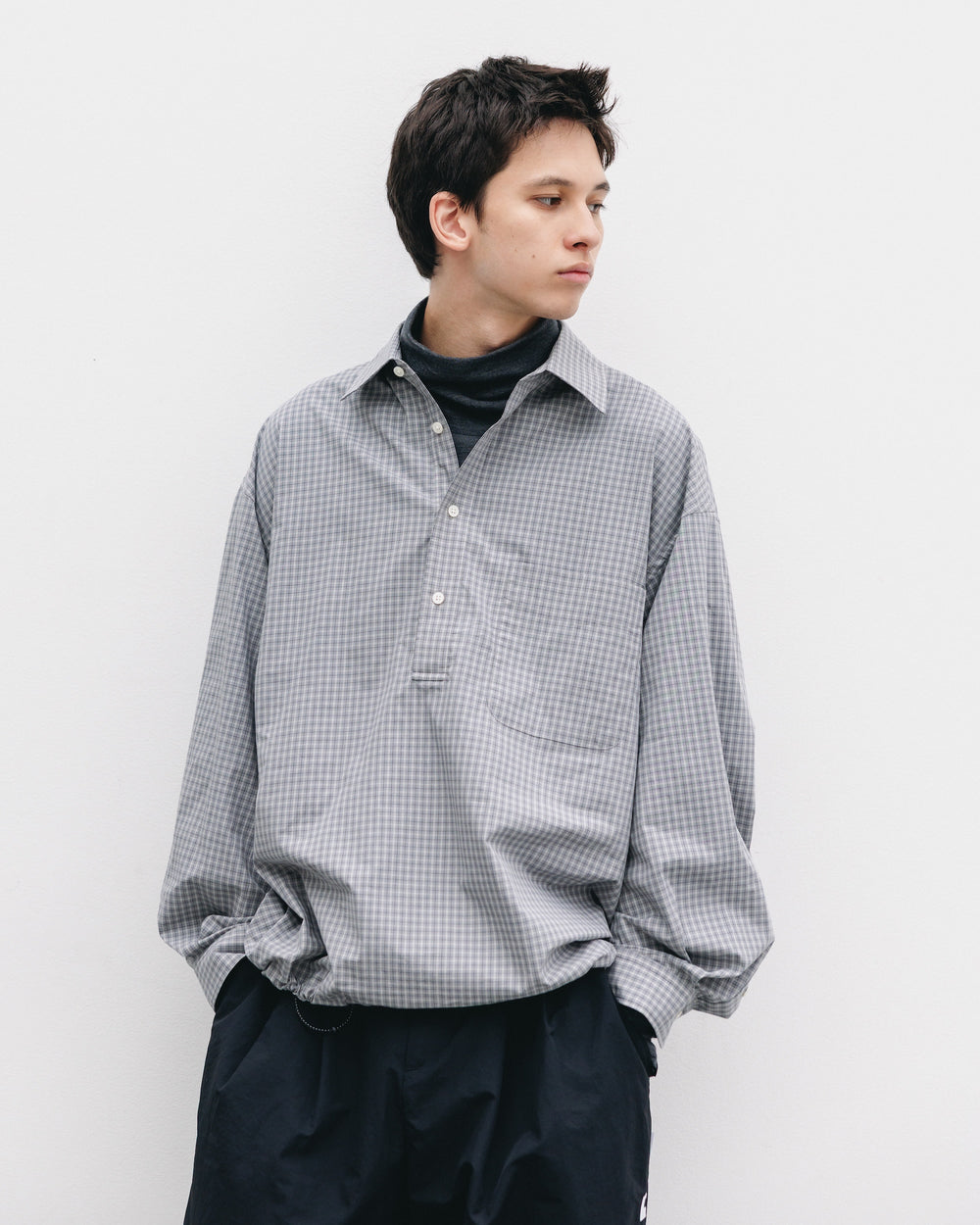 CLESSTE / Mini Plaid L/S Pullover Shirt (Gray)