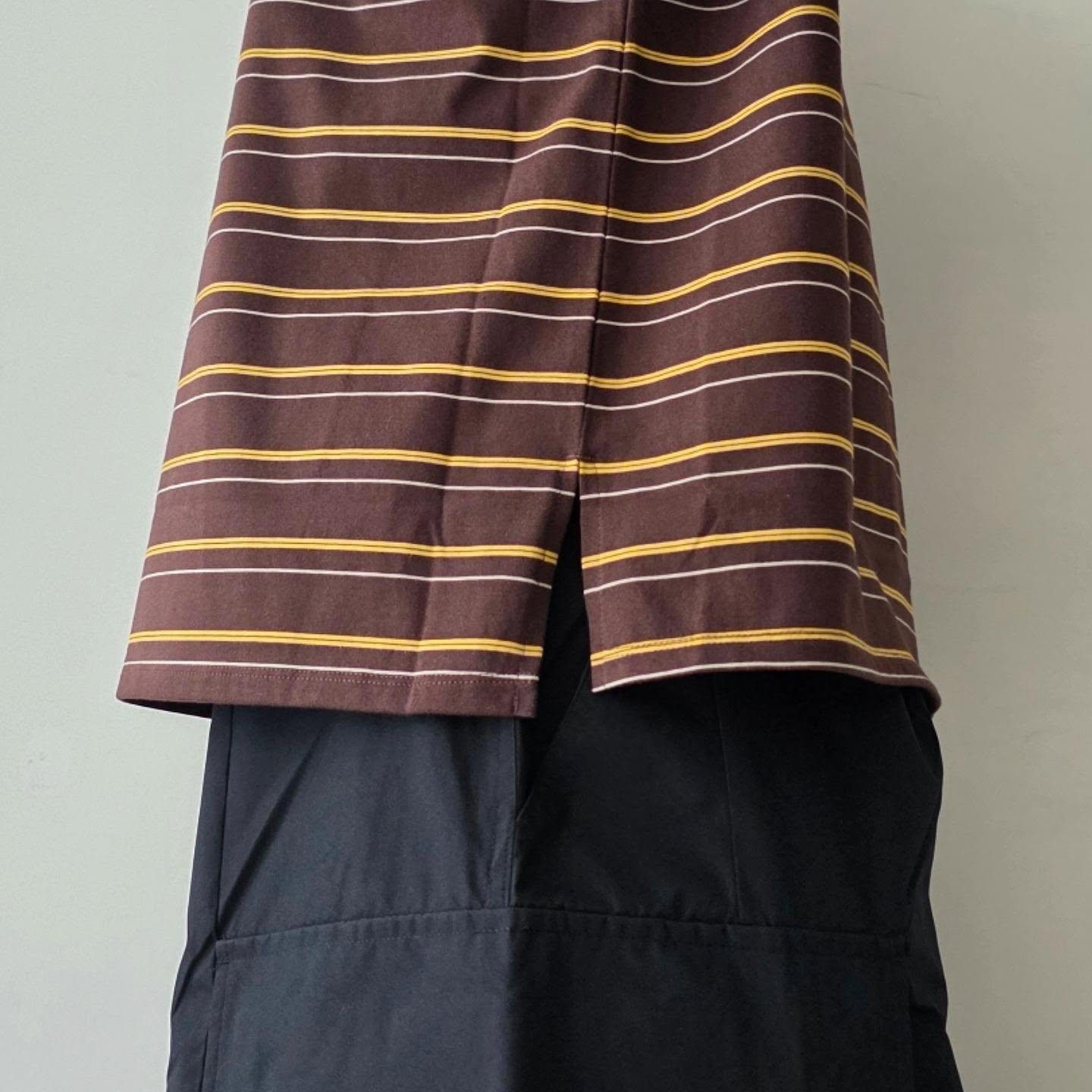 ANCELLM / Border LS T-Shirt (Marron)