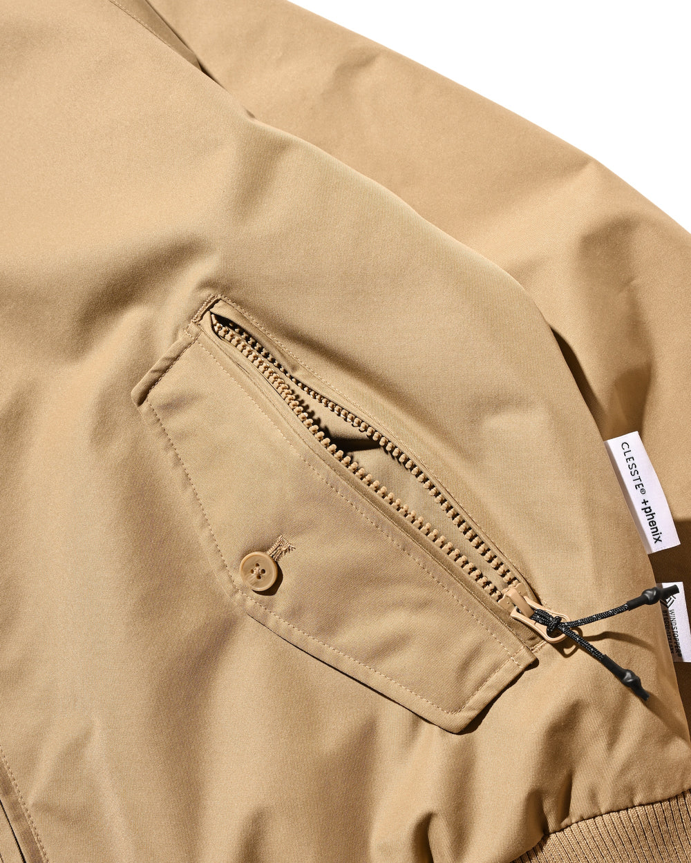 CLESSTE / +Phenix Windstopper® By Gore-Tex Labs Twill City Harrington Jacket (Carmel Beige)