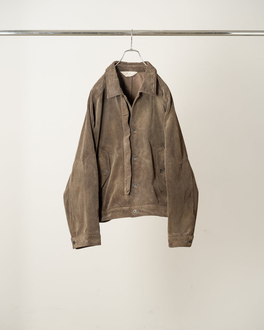ANCELLM / Corduroy Open Collar Shirt (Brown)