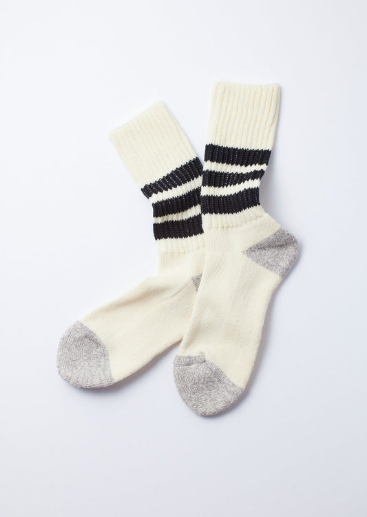 ROTOTO / Coarse Ribbed Oldschool Crew Socks (Black)