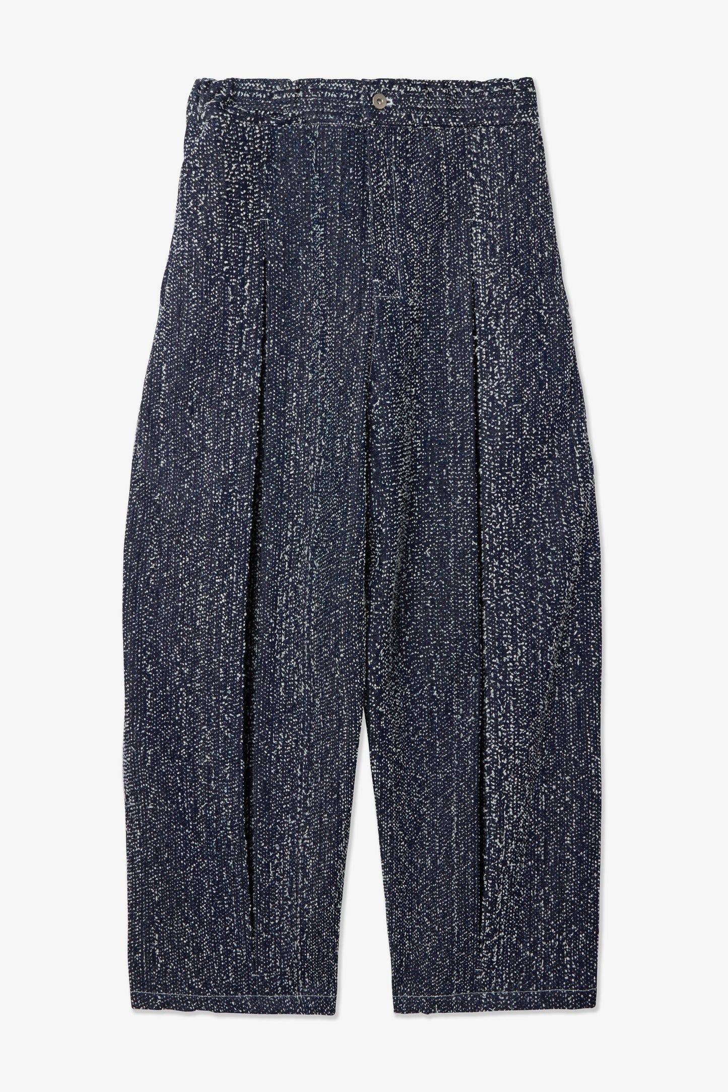 SAGE NATION / Box Pleat Trouser Denim - Indigo Snow Nep