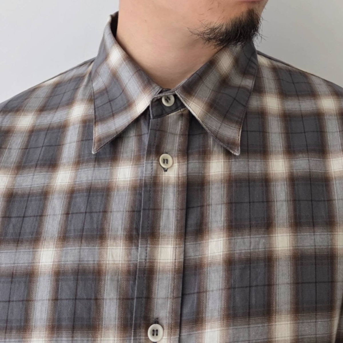 SAGE NATION / Chisholm Shirt - Ivory Espresso Check