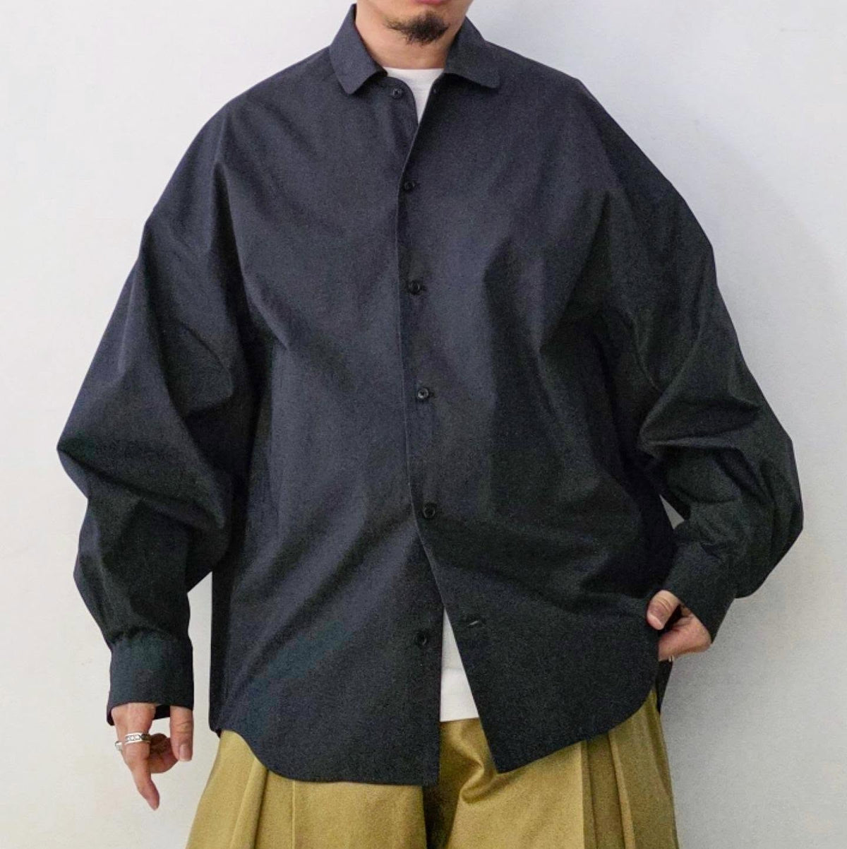 NONNOTTE / Draping Shirt 001 (Obsidian)