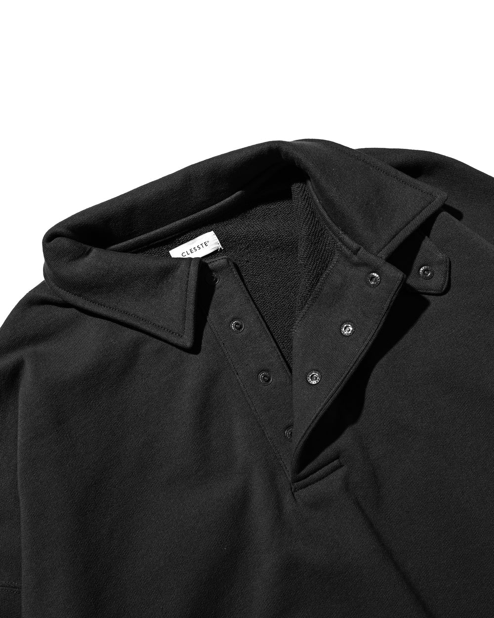 CLESSTE / Half Snap Sweat Shirt (Black)