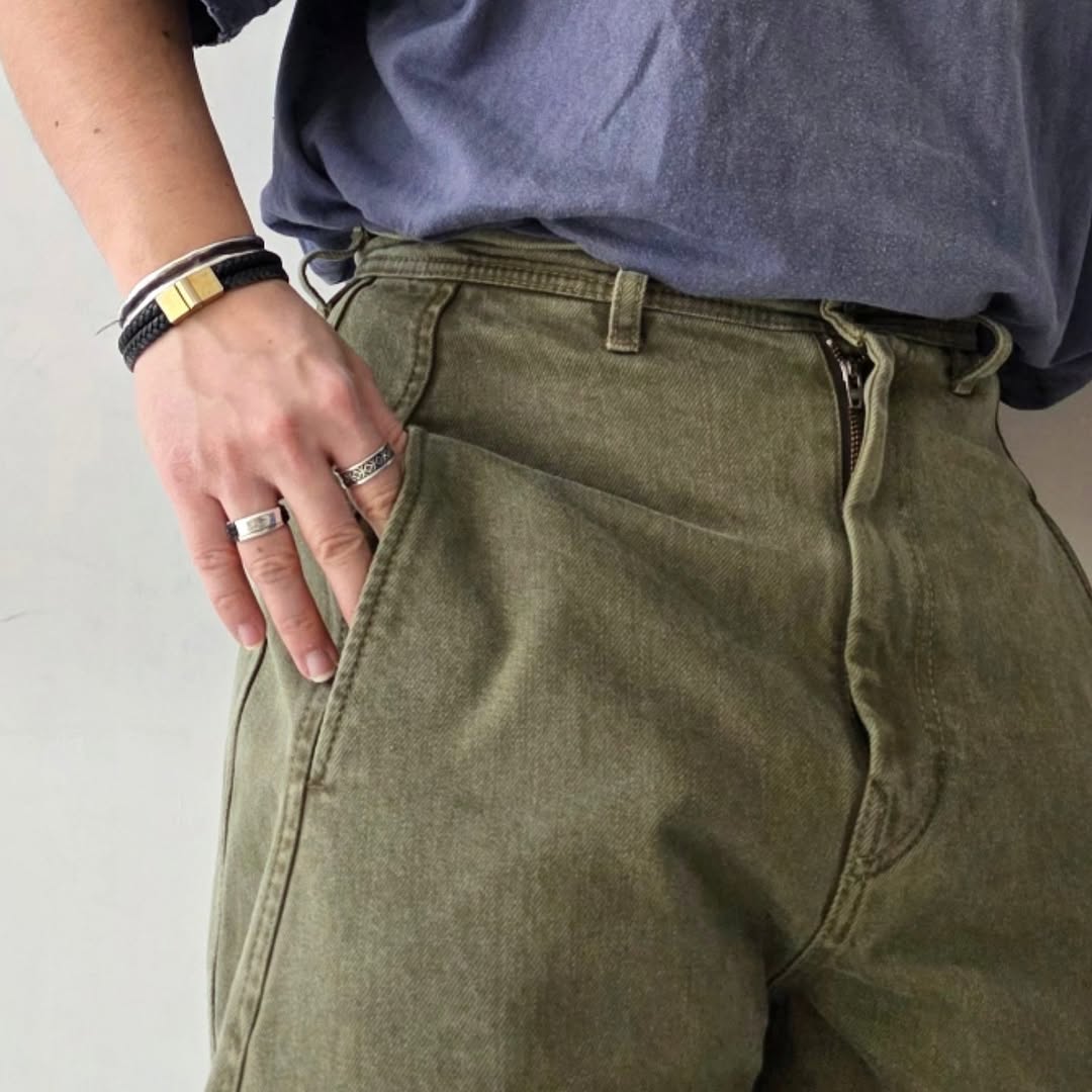 NOMAT / Curve Denim Jeans (Olive Green）